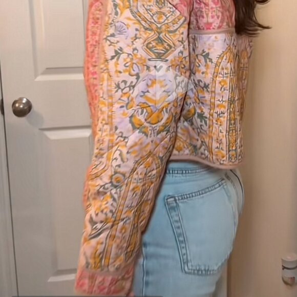 Crop Boxy Quilted Jacket sz M - Picture 6 of 7